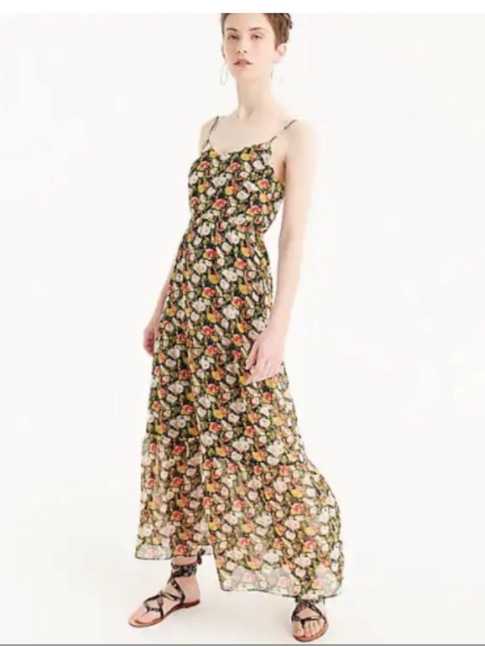 J. Crew Mercantile Sweet Pea Floral Tiered Maxi Dress Womens Size 8